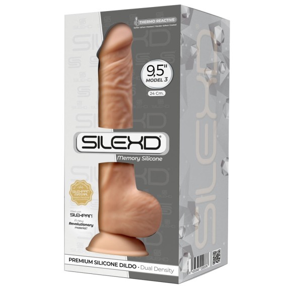 FALLO REALISTICO CON TESTICOLI IN SILICONE PREMIUM SILEXD 24 CM