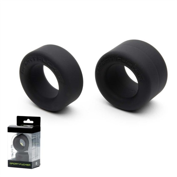 SET DI DUE ANELLI PER PENE E TESTICOLI IN SILICONE ELASTICO SPORT FUCKER