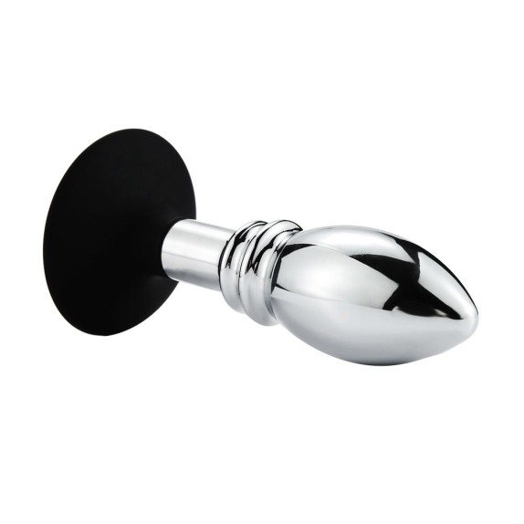 TAPPO-PLUG ANALE IN METALLO SEX TOY CON VENTOSA