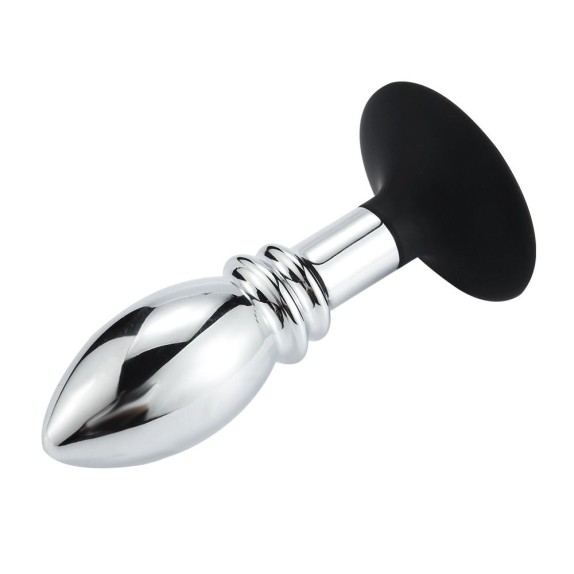 TAPPO-PLUG ANALE IN METALLO SEX TOY CON VENTOSA