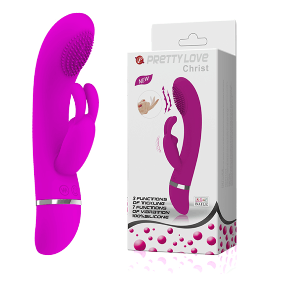VIBRATORE RABBIT CON RICERCA PUNTO G IN SILICONE SEX TOY CHRIST
