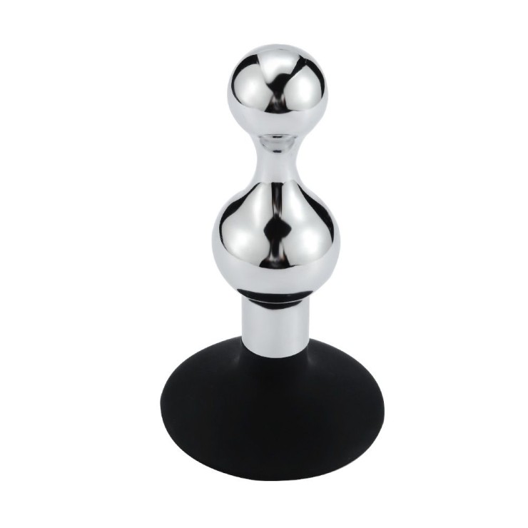 TAPPO-PLUG ANALE IN METALLO CON VENTOSA SEX TOY SANDGLASS 2