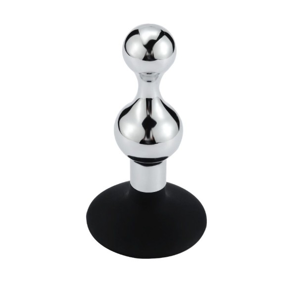 TAPPO-PLUG ANALE IN METALLO CON VENTOSA SEX TOY SANDGLASS