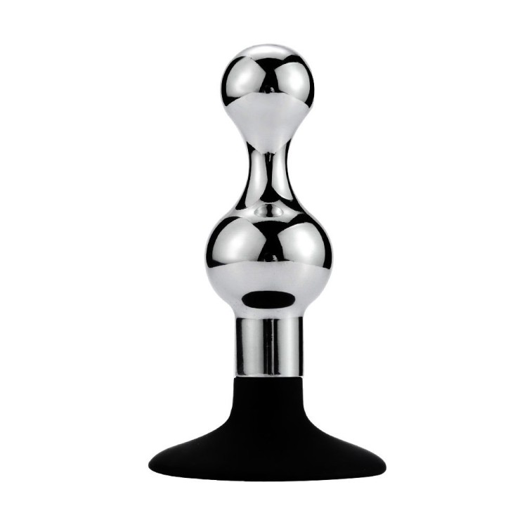 TAPPO-PLUG ANALE IN METALLO CON VENTOSA SEX TOY SANDGLASS