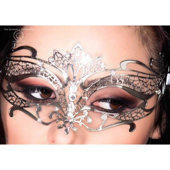 MASCHERA IN METALLO SEXY PE RDONNA COLOR ARGENTO