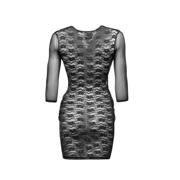 MINI ABITO SEXY PER DONNA IN PIZZO E TULLE F113B NOIR