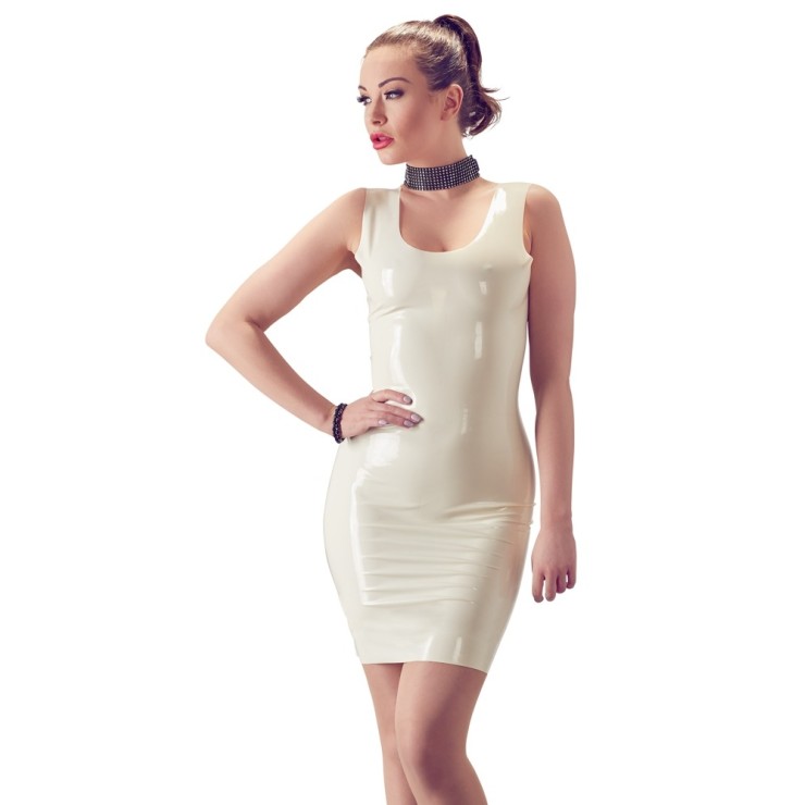 VESTITO SEXY PER DONNA IN LATEX BIANCO 2