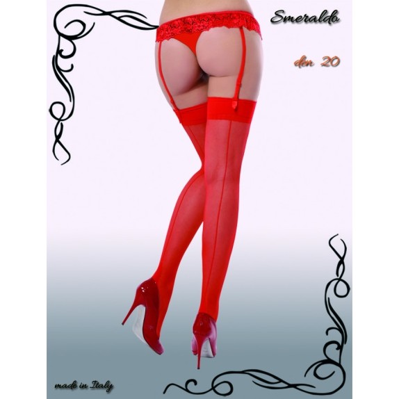 CALZE DA REGGICALZE SEXY PER DONNA CON RIGA SMERALDO
