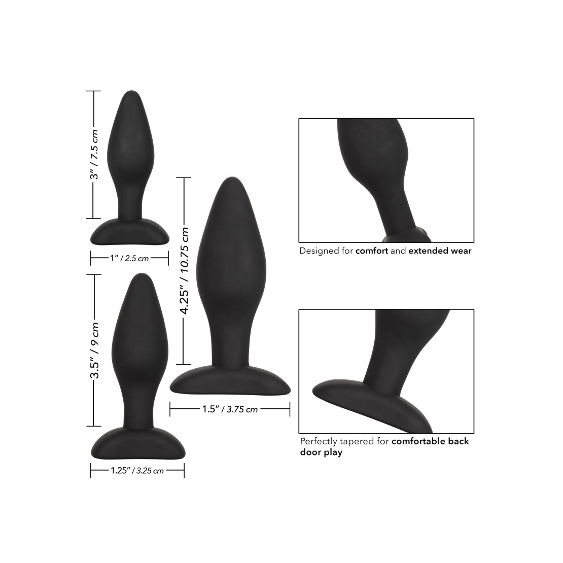 SET DI TRE TAPPI ANALI IN SILICONE SEX TOY...