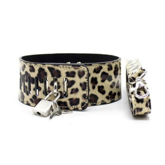 KIT BONDAGE 9 PEZZI LEOPARDATO PER GIOCHI DI COPPIA SADOMASO