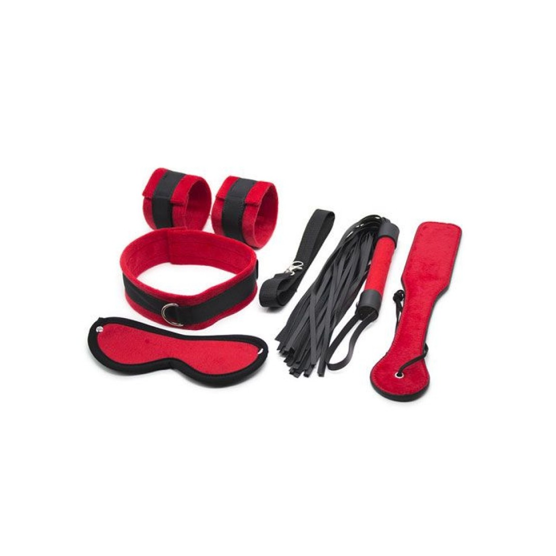 KIT BONDAGE ROSSO NERO 6 PEZZI PER GIOCHI DI...