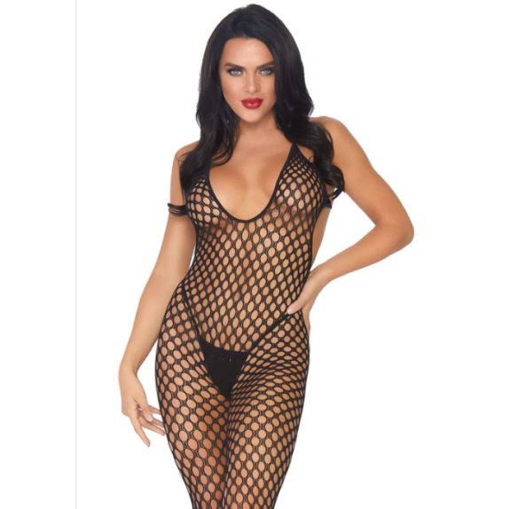 BODYSTOCKING SEXY PER DONNA A RETE APERTA SUL CAVALLO