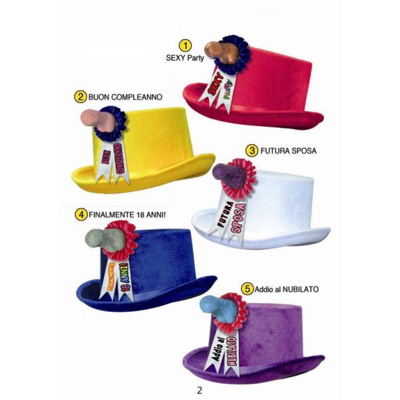 CAPPELLO CILINDRO CON PISELLO GLITTER
