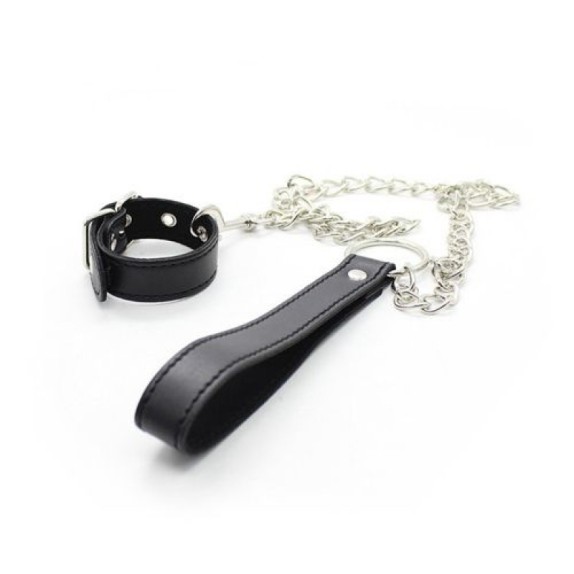 CHAIN LEASH GUINZAGLIO DA PENE IN ECOPELLE SEX TOY BDSM