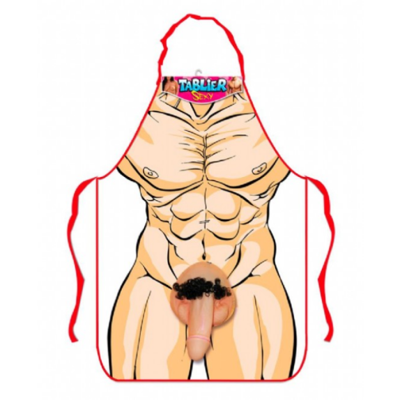 GREMBIULE UOMO SEXY CON PENE 3D IN GOMMA ARTICOLO SCHERZOSO