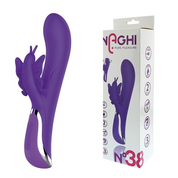 VIBRATORE RABBIT CON ROTAZIONE SEX TOY NAGHI NR. 38