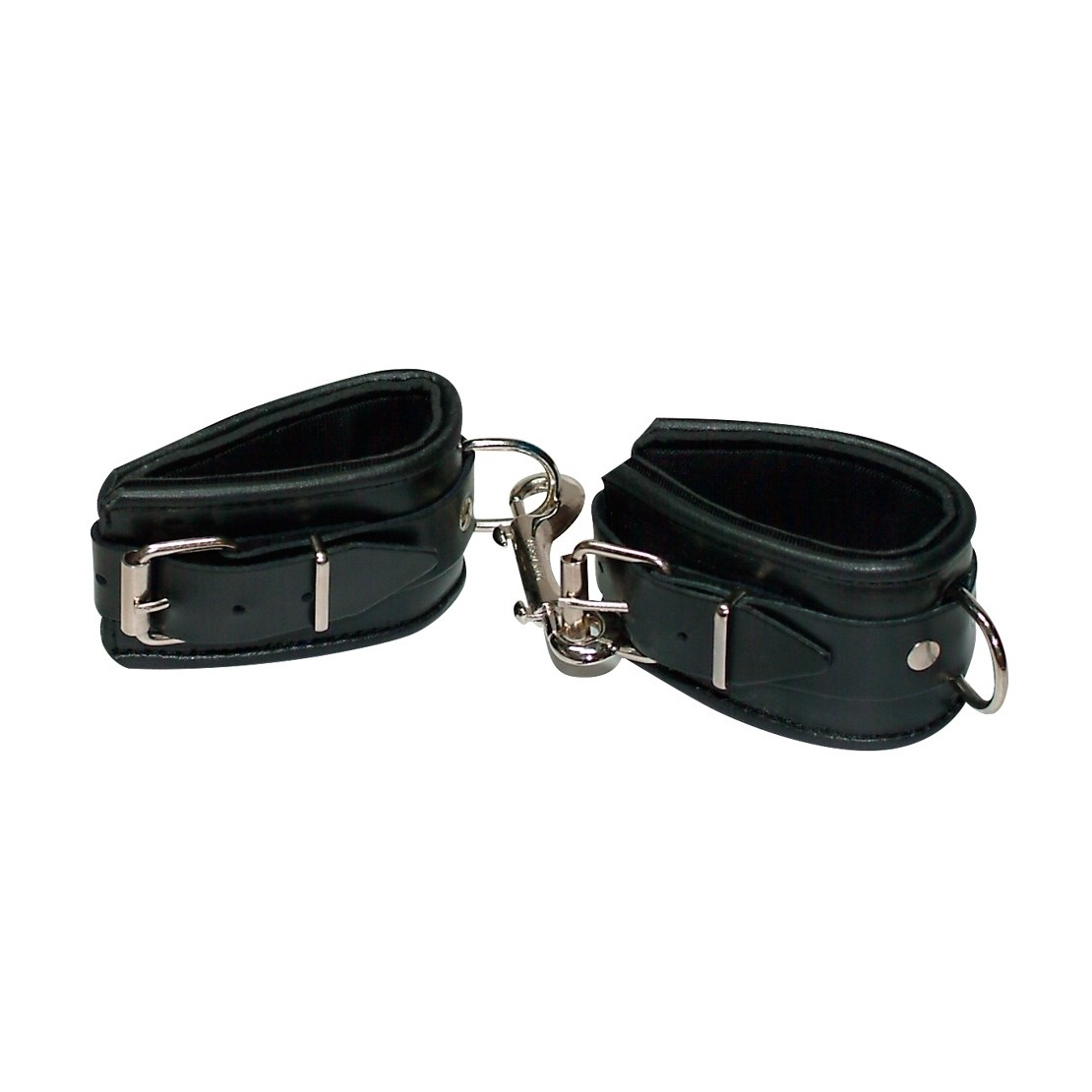 MANETTE UNISEX SEXY REGOLABILI IN PELLE NERA ZADO