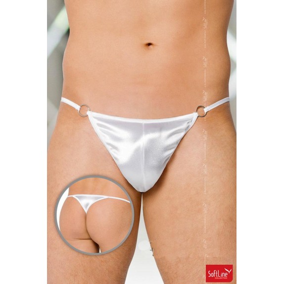 PERIZOMA SEXY PER UOMO IN TESSUTO SATIN CON ANELLI