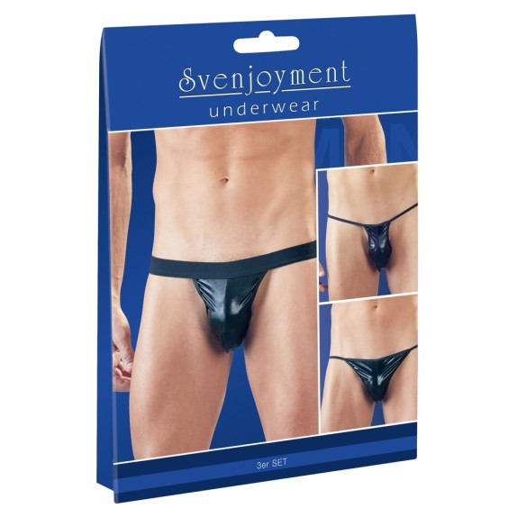 SET TRE PEZZI SEXY PER UOMO CON DUE G-STRING E UN JOCK STRAP