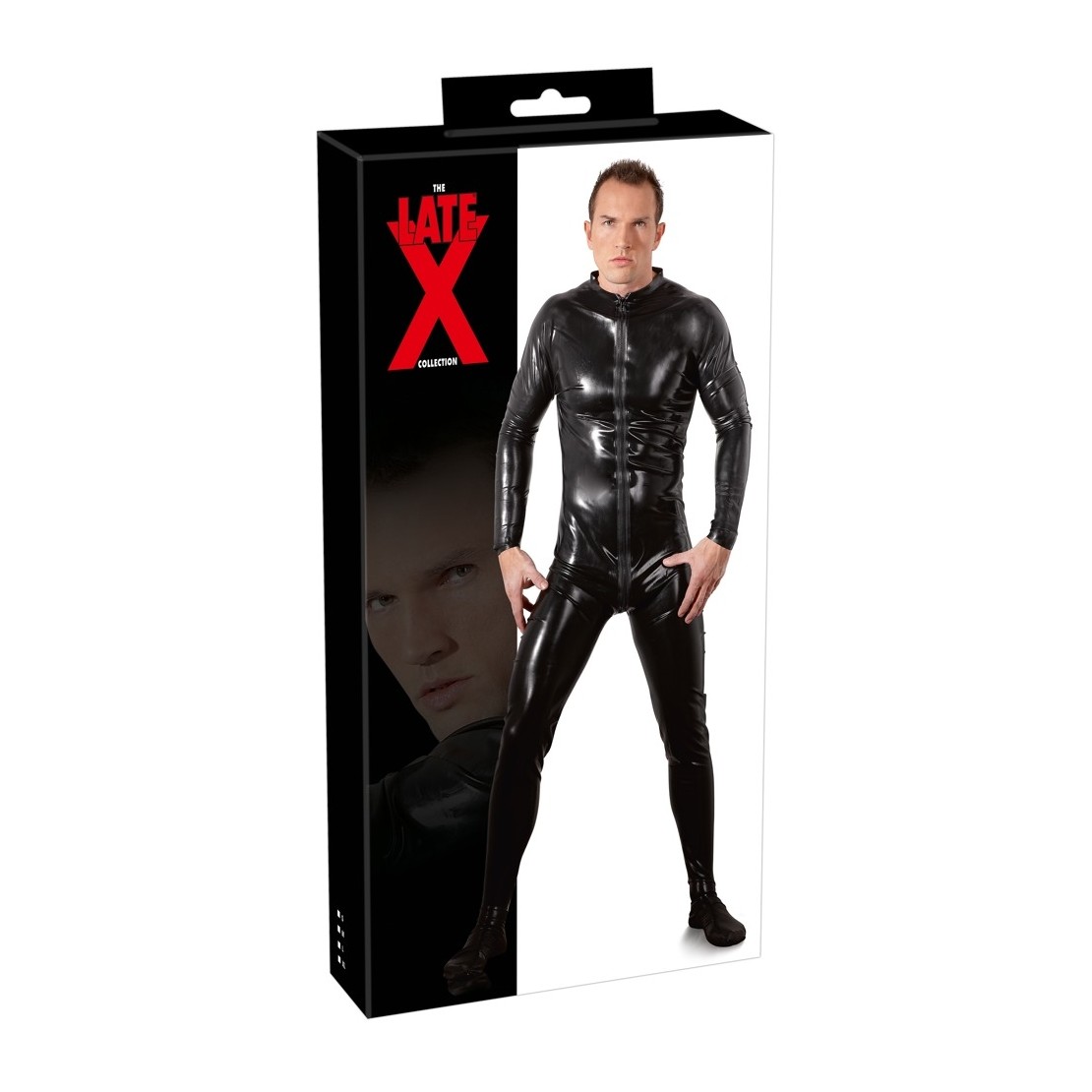 TUTA INTERA IN LATEX SEXY PER UOMO CON ZIP