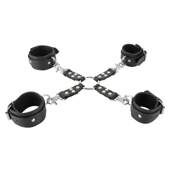 COSTRITTIVO IN PELLE UNISEX PER GIOCHI SADOMASO RESTRAINT SET