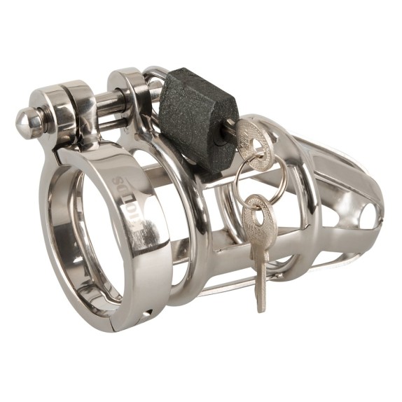 CINTURA-GABBIA DI CASTITA' IN ACCIAIO PER UOMO SEX TOY CHASTITY CAGE