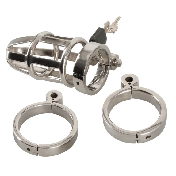 CINTURA-GABBIA DI CASTITA' IN ACCIAIO PER UOMO SEX TOY CHASTITY CAGE