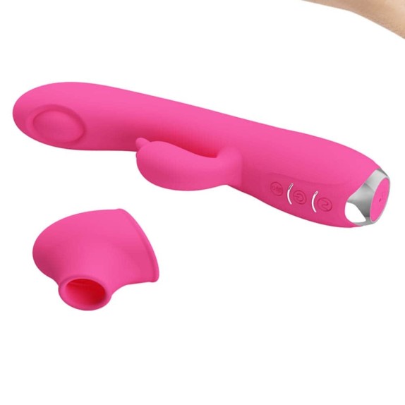 VIBRATORE RABBIT SEX TOY PUNTO G PULSA E ASPIRA REGINA