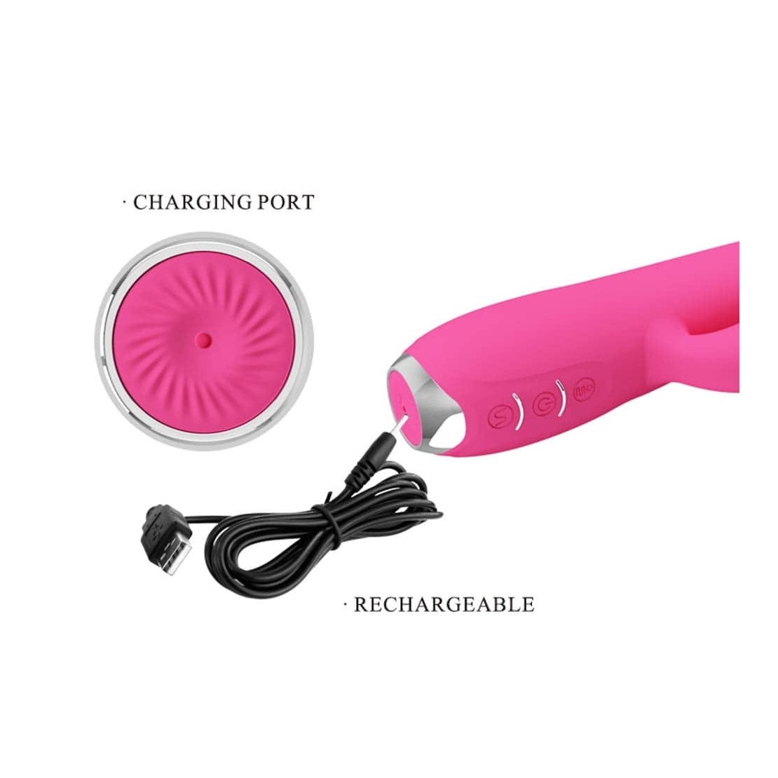 VIBRATORE RABBIT SEX TOY PUNTO G PULSA E ASPIRA...