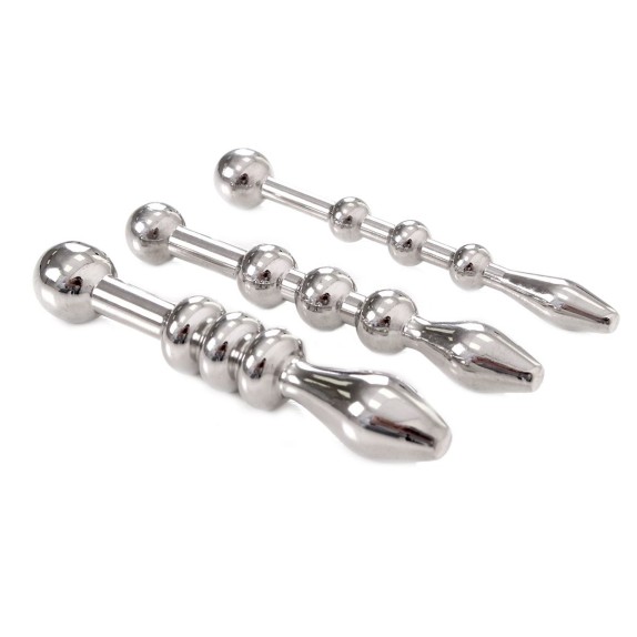 KIT TRE SONDE URETRALI IN ACCIAIO SEX TOY URETHRAL TRAINER