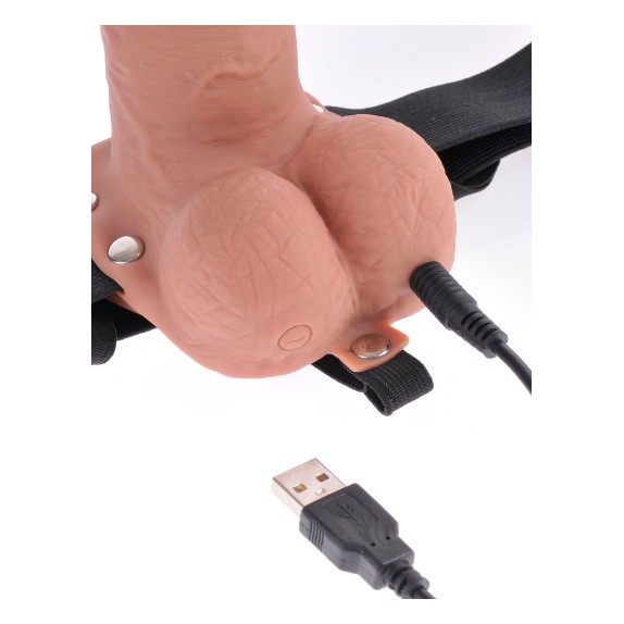 STRAP-ON CON PROLUNGA PER UOMO SEX TOY VIBRANTE CM. 18