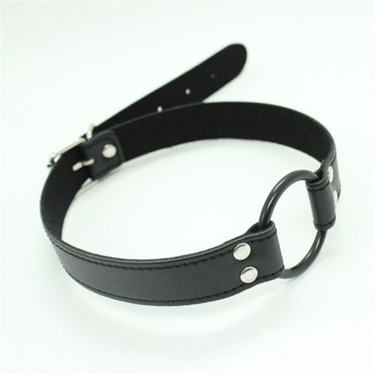 BAVAGLIO APRI BOCCA SEXY AD ANELLO SEX TOY BELT RING BLACK 2