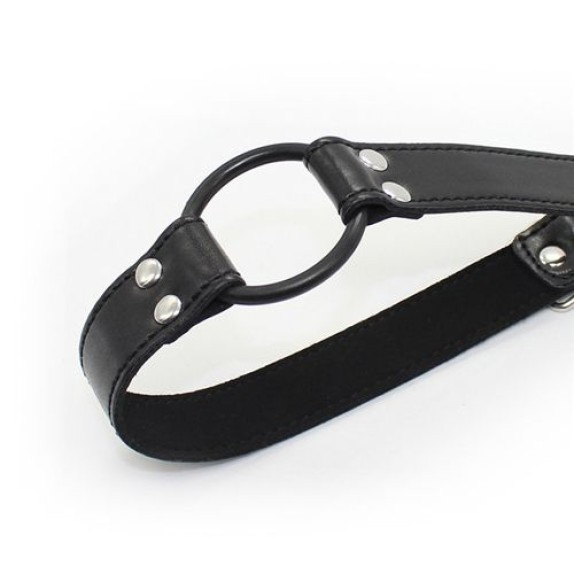 BAVAGLIO APRI BOCCA SEXY AD ANELLO SEX TOY BELT RING BLACK