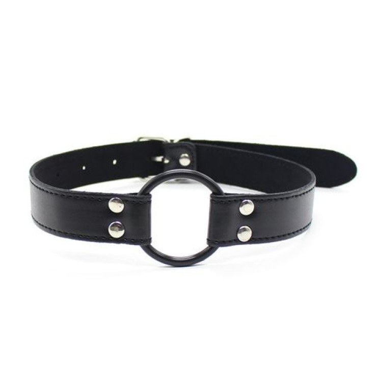 BAVAGLIO APRI BOCCA SEXY AD ANELLO SEX TOY BELT RING BLACK