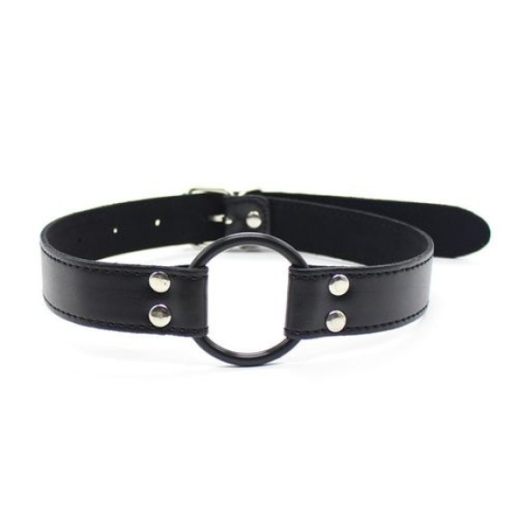 BAVAGLIO APRI BOCCA SEXY AD ANELLO SEX TOY BELT RING BLACK