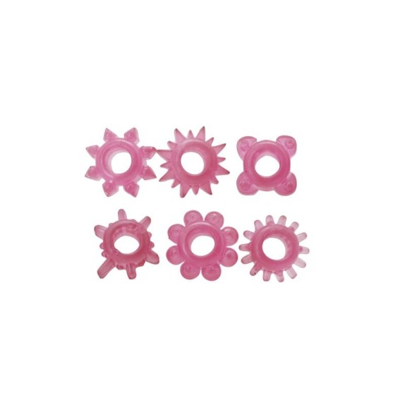 KIT DI ANELLI FALLICI PER MANTENERE L'EREZIONE SEX TOY PINK RINGS