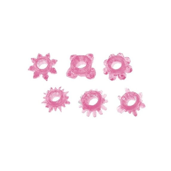 KIT DI ANELLI FALLICI PER MANTENERE L'EREZIONE SEX TOY PINK RINGS