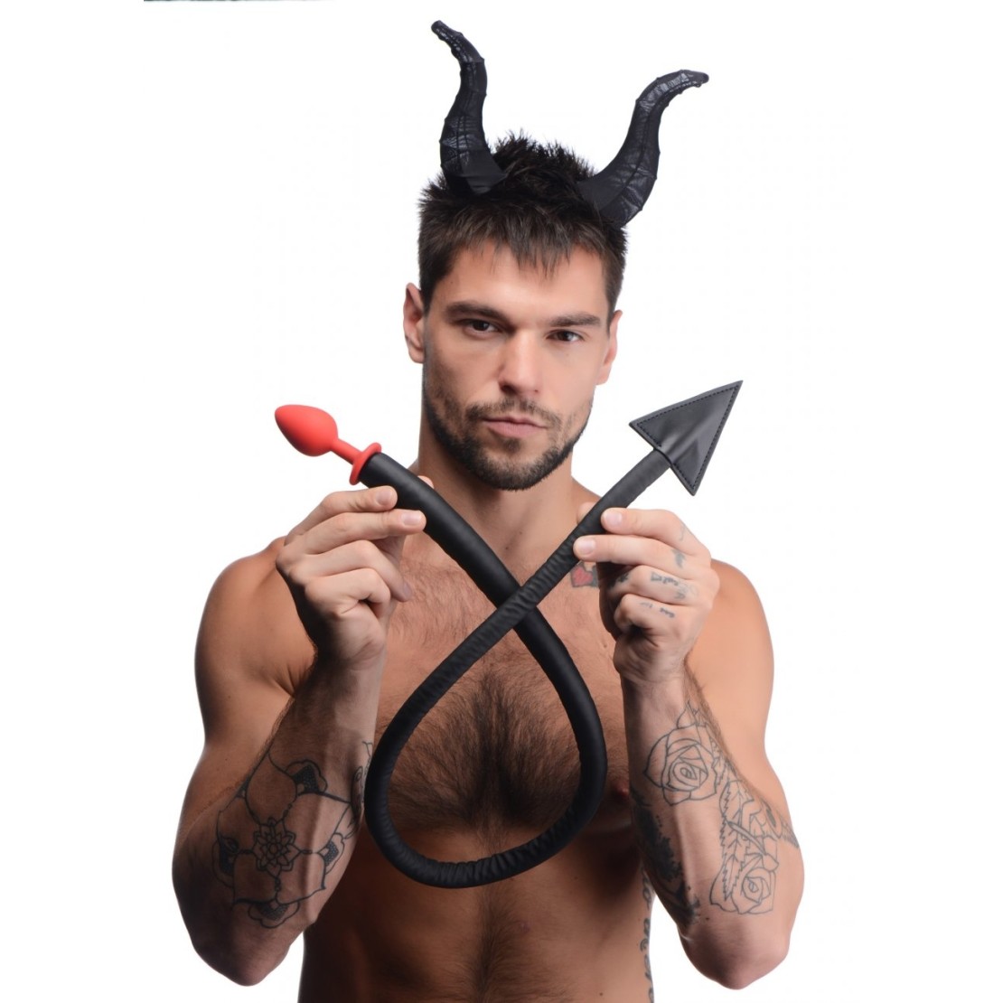 PLUG ANALE IN SILICONE CON CODA E CORNA SEX TOY...