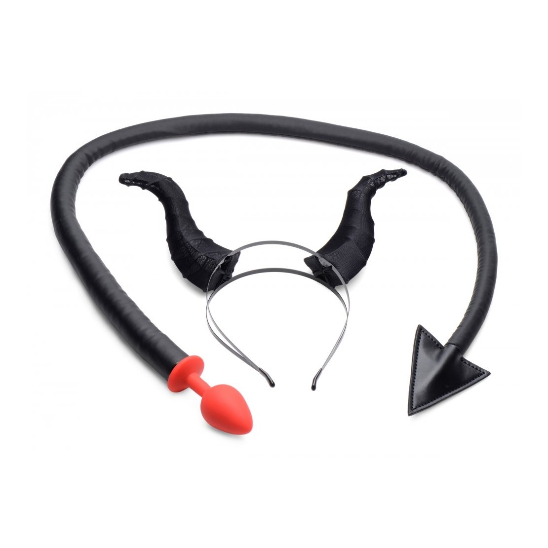 PLUG ANALE IN SILICONE CON CODA E CORNA SEX TOY...