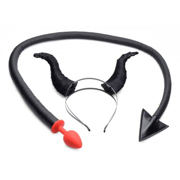 PLUG ANALE IN SILICONE CON CODA E CORNA SEX TOY DEVIL TAIL