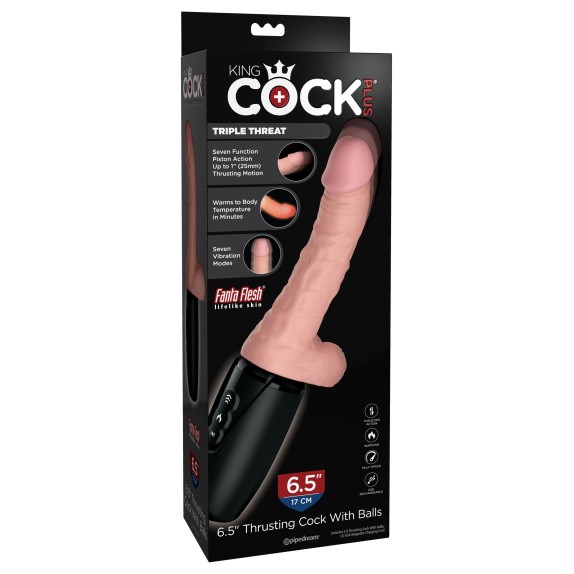 VIBRATORE REALISTICO SCALDANTE CON SPINTA SEX TOY TRIPLE THREAT