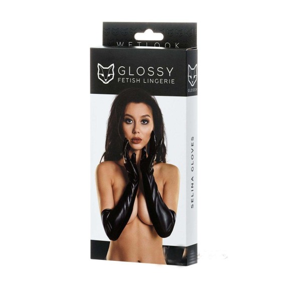 GUANTI LUNGHI SEXY PER DONNA IN SPANDEX LUCIDO SELINA