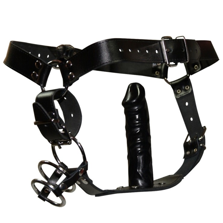 CINTURA DI CASTITA' PER UOMO SEX TOY CON ANELLI E BUTT PLUG 2