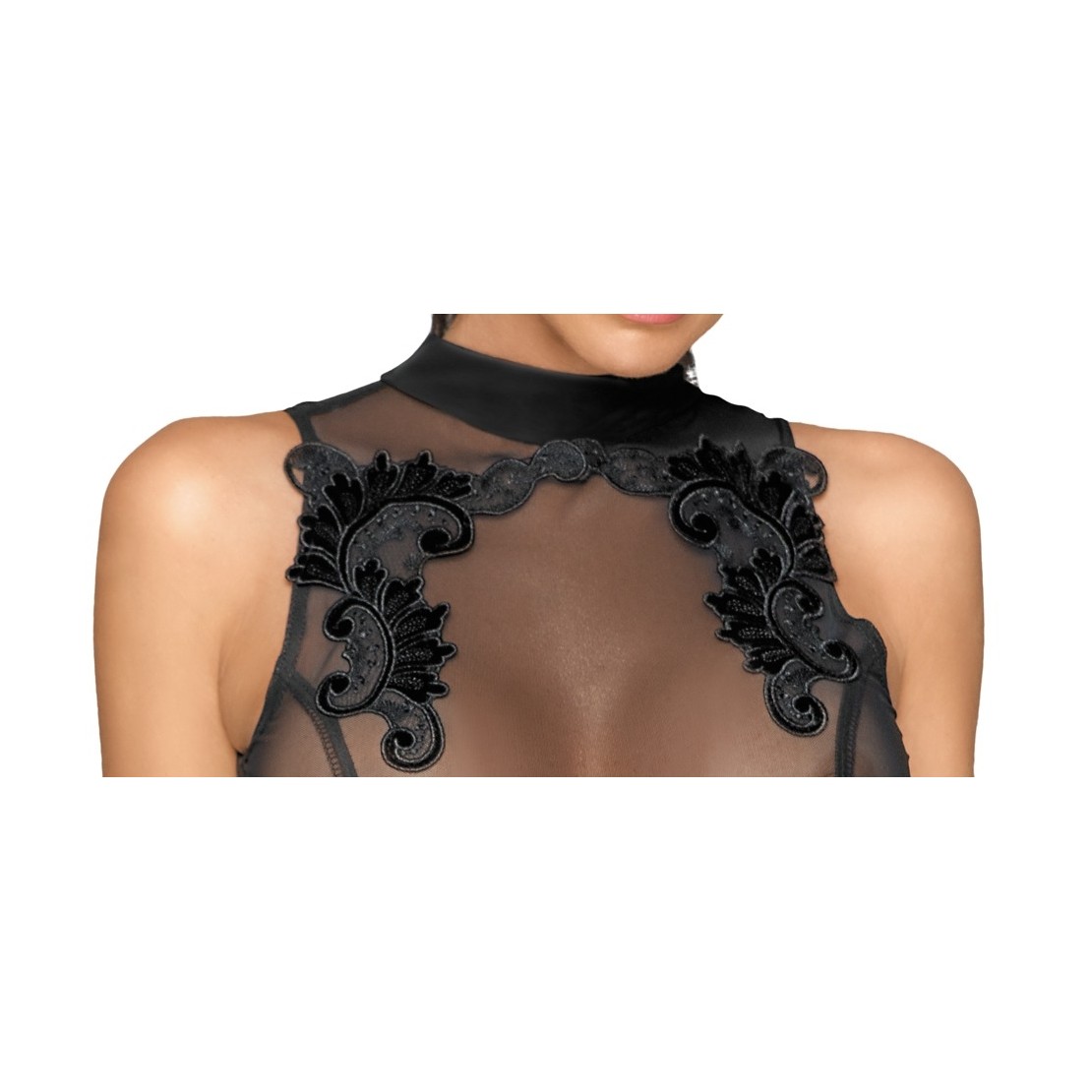 MINI ABITO SEXY PER DONNA IN TULLE E SPANDEX...