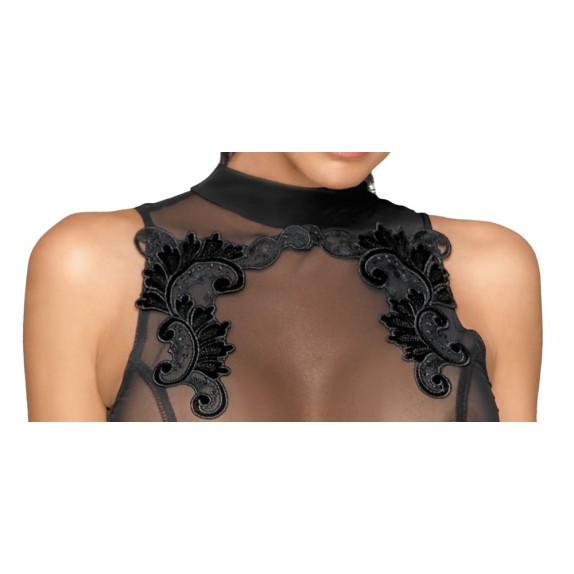 MINI ABITO SEXY PER DONNA IN TULLE E SPANDEX CON RICAMI
