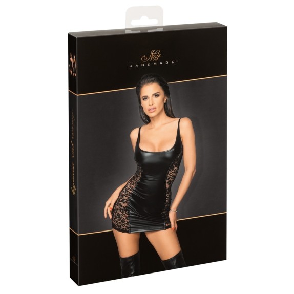 MINI ABITO SEXY PER DONNA IN SPANDEX E PIZZO NOIR F229