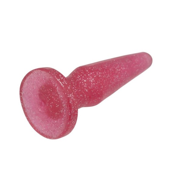 TAPPO-PLUG ANALE MORBIDO SEX TOY ROSA CON GLITTER