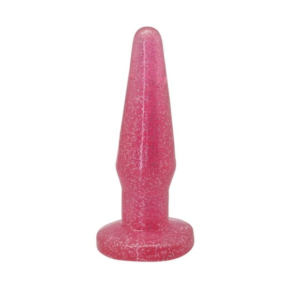 TAPPO-PLUG ANALE MORBIDO SEX TOY ROSA CON GLITTER