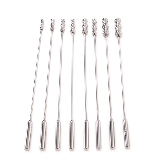 KIT OTTO SONDE URETRALI IN ACCIAO SEX TOY DILATOR BEADS