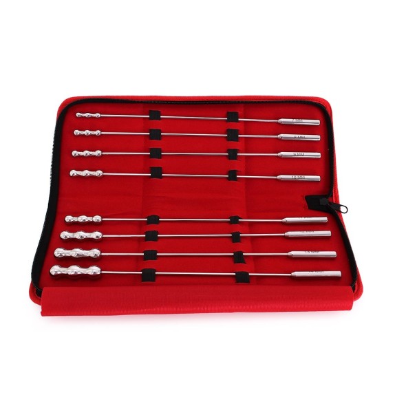 KIT OTTO SONDE URETRALI IN ACCIAO SEX TOY DILATOR BEADS